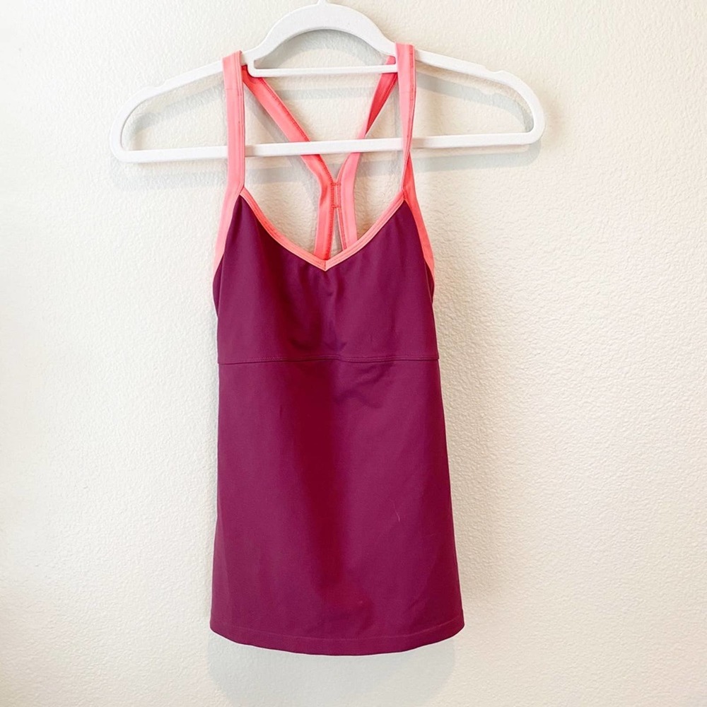 Alo yoga maroon neon Racerback workout top